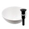 Novatto Mini 12-inch round White Porcelain Sink with Matte Black Pop-up Drain NP-208206MB - alternate 1